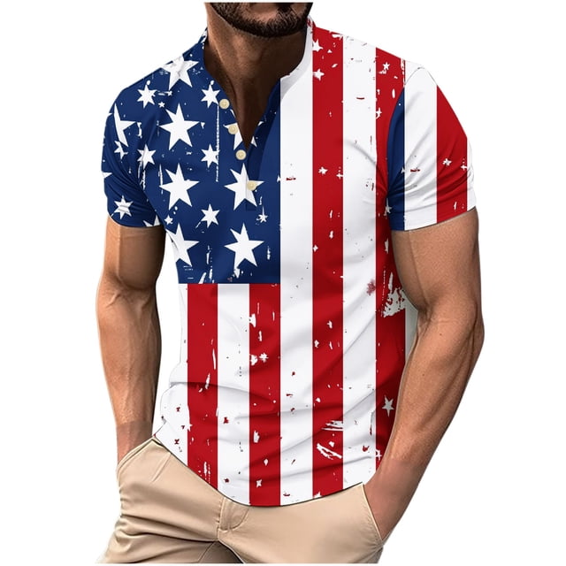 Birdeem Chemises pour Hommes Hommes Imprimé Bouton Décontracté Manches Courtes Col Rond Blouses Chemises