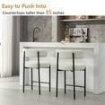thumbnail image 3 of Locus Bono 24" Boucle Counter Stools Set of 2,White Bar Stools with Backs,Counter Height Bar Stools for Kitchen Island/Kitchen Counter,Upholstered Counter Chairs (White), 3 of 5
