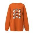thumbnail image 3 of Pisexur Chandail d'Halloween pour Femmes à Manches Longues en Molleton, Chandail d'Automne Orange à Col Rond, Chandails à la Mode avec Graphique de Citrouille, Chandails à Capuchon d'Halloween, Hauts à Enfiler, 3 of 3