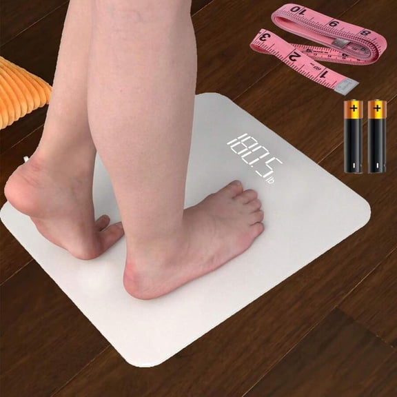 Smart Body Fat Scale, Bathroom Digital Weight Scale with Tempered Glass, 0.05lb Accuracy, Large LED Display, 3400lbs Capacity, for Home Gym Outdoor Use