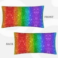 thumbnail image 3 of Easygdp Glitter Rainbow Envelope Closure Pillowcase - 20x36in, Queen Pillowcase, Breathable, Stain-Resistant, Wrinkle-Free, 3 of 9