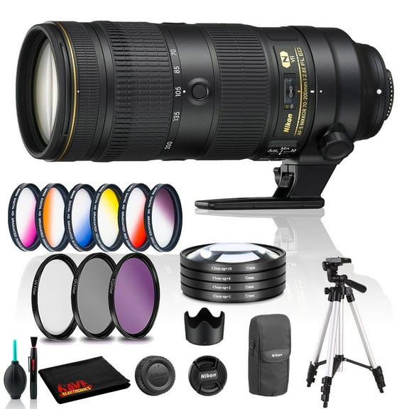 Nikon AF-S NIKKOR 70-200mm F/2.8E FL ED VR Lens with Filters (Intl Model)