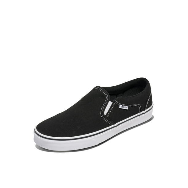 Zapatos Vans Asher Slip-On para hombre, color blanco y negro