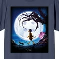 thumbnail image 2 of Coraline Stop Motion Cat Horror Scary on Navy Adult Crew Neck Short Sleeve T-shirt - Medium, 2 of 7