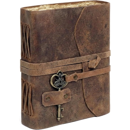Vintage Leather Journal - Antique Handmade Leather Bound journal with deckle edge paper for Men And Women Diary - Leather Sketchbook - Drawing Journal Notebook - Great Gift (5 by 7 inch)
