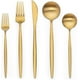thumbnail image 1 of Juego de cubiertos dorados de 40 piezas para 8, juego de cubiertos de acero inoxidable, juego de cubiertos dorados, vajilla que incluye tenedores, cuchillos, cucharas para el hogar, cocina,, 1 of 7