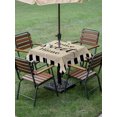 thumbnail image 5 of Square Outdoor Tablecloth with Umbrella Hole Beige Sweet Home Outside Table Cloth Waterproof Patio Table Cover Modern Art Black Checkered Rustic Zipper Tablecloths for Picnic Party Camping 60x60 Inch, 5 of 8