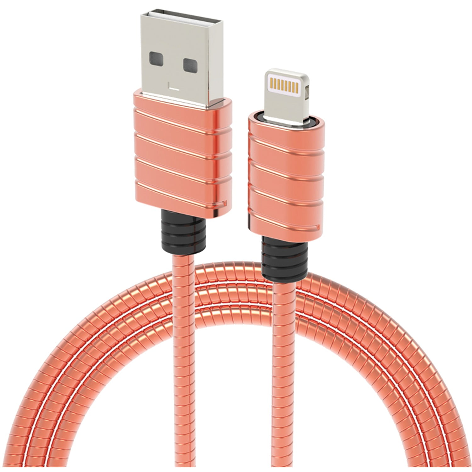 iWalk CST016I-016B-006A Stainless Steel Charge & Sync Lightning Cable, 4ft (Pink)