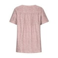 thumbnail image 4 of Pincandy Women Plus Size Short Sleeves V-Neck Print Blouse Pullover Tops Oversized Tshirts Knit V Neck Short Sleeve Tunic Tops Summer Casual Loose Fit Tee Shirts,Pink,2XL, 4 of 5