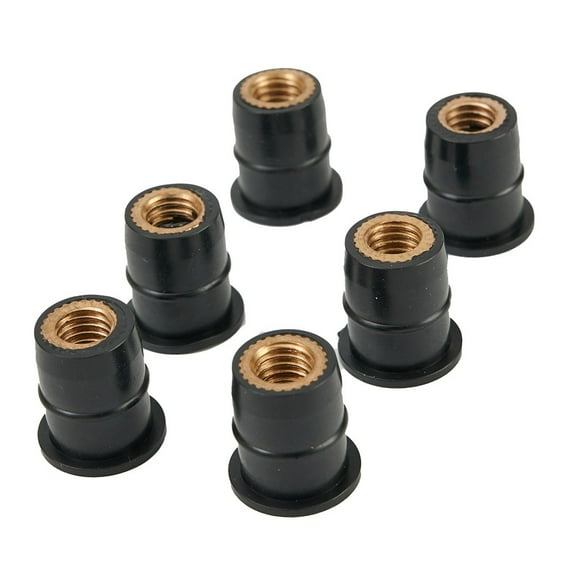 10PCS / Kit Rubber Nuts M6 Neoprene Nuts Damper Panel Fixing 6Mm