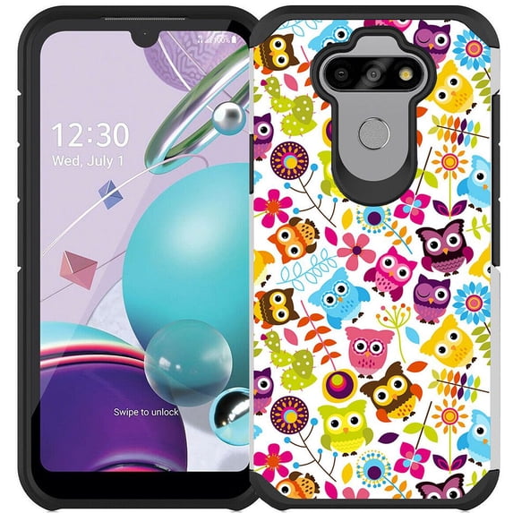 LG Aristo 5 / LG Phoenix 5 / LG Fortune 3 / LG Tribute Monarch / LG Risio 4 / LG K8x Case - Colorful Design Hybrid Armor Case Shockproof Dual Layer Protective Phone Cover - Colorful Owl