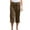 #01Brown, variant on ZVAVZ Womens Capri Pajama Pants,Womens Solid Color High Waist Capri Bandage Pockets Straight Pants Casual Summer Baggy Capris Pants on Sale Green,L