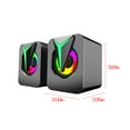 thumbnail image 3 of NARABB RGB Dazzling Active Mini Small Desktop Speaker Stereo Desktop Computer Laptop Small Speaker, 3 of 8