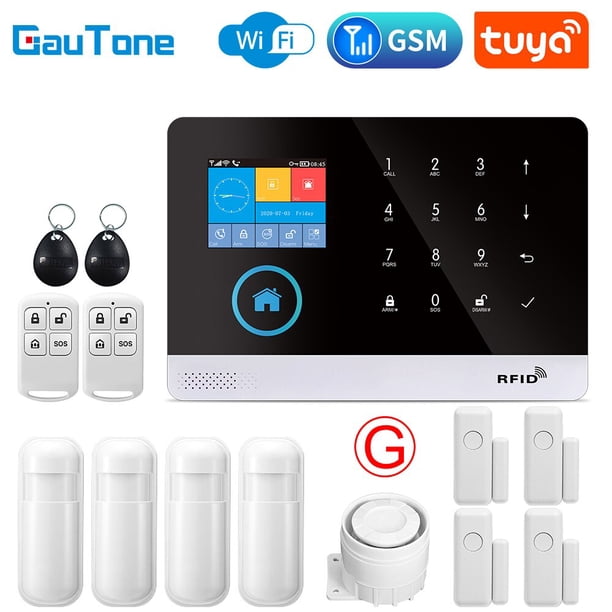 Sistema de alarma GauTone PG103 para seguridad antirrobo en el hogar 433MHz WiFi GSM alarma inalámbrica Tuya Smart House App Control Tan Jianjun unisex