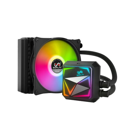 SOPLAY Cooler Fan Water Cooling CPU Radiator 120mm Quiet Fan Pure Copper Rainbow Color Auto Running Support