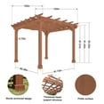 thumbnail image 2 of VEIKOUS 10 x 10ft Cedar Wood Pergola W/ Sturdy Slatted Roof and  Ground Stakes for Patio, Garden & Deck, 2 of 16