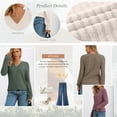 thumbnail image 2 of SUNBS Blouses for Women Long Sleeve Shirts Casual V Neck Tops Fall Winter Fashion Clothes, Sizes S-2XL, 2 of 8