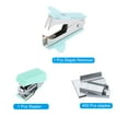 thumbnail image 3 of Uxcell Desk Stapler Set with Staples, Claw Portable Staple Remover Effortless Stapler, Green, 3 of 6
