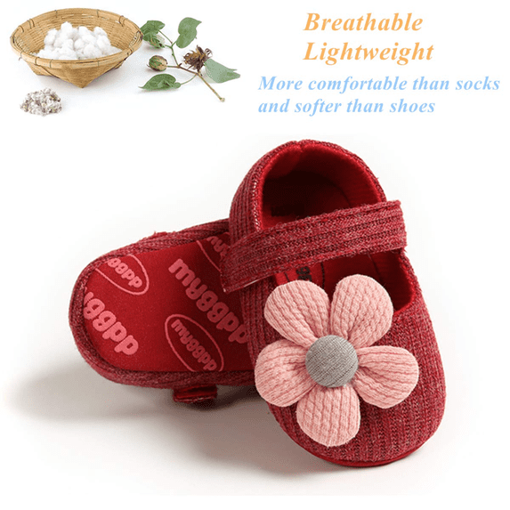 Infant Girl Shoes Mary Jane Flats Wedding Dress Shoes Soft Sole Baby Girls Crib Shoe Baby Princess Shoe First Walkers