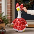 thumbnail image 3 of Christmas Porch Goose Outfit With Bow Headband And Print Dress For 23 Inch Cement Lawn Goose Statue,Christmas Porch Goose Outfit Decorations For Patio Yard, 3 of 3