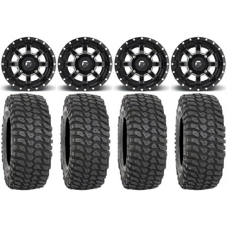 Fuel Maverick Black 14 Wheels 28 XCR350 Tires Kawasaki Mule Pro FXT