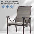 thumbnail image 3 of ALAULM 5 Piece Outdoor Conversation Sets, 4 Textilene Fabric Fixed Chairs with Metal Frame and w/48in Propane Round Fire Pit Table for Deck Garden Backyard Porch,Brown, 3 of 7