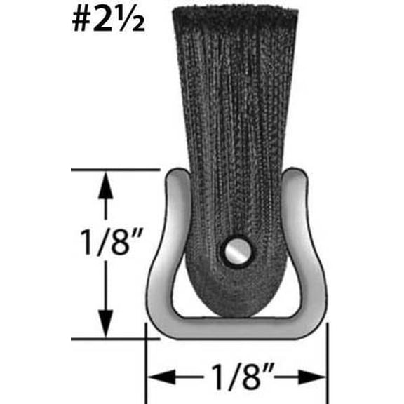 TANIS MB252224 Strip Brush,1/8 W,24 In L,Trim 1 In,PK10