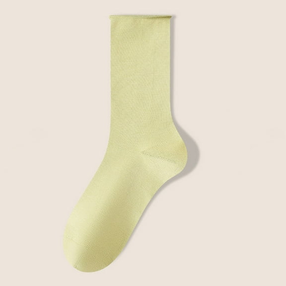 Mens Socks Ankle Women's Mid-Calf Solid Color Socks Comfortable Warm Breathable Multicolor Socks Women's Socks Green One Size