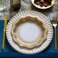 thumbnail image 4 of Talking Tables 24 platos de papel desechables grandes dorados, fuertes y resistentes, elegantes y bonitos, platos reciclables para Navidad, fiesta de cumpleaños, bodas, aniversario, 10.6 pi, 4 of 6