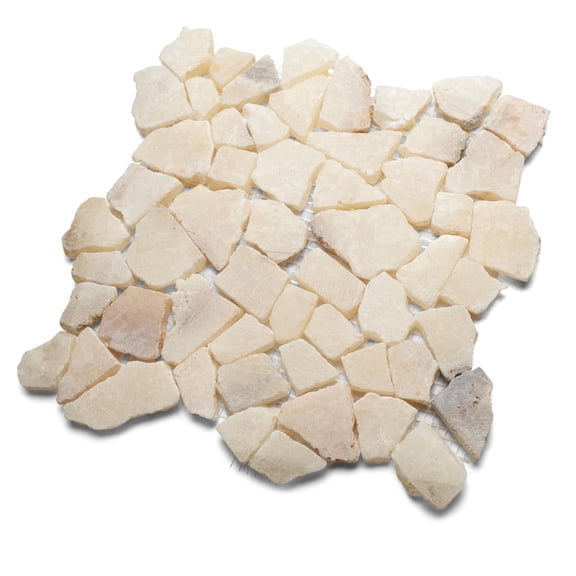 CNK Tile Mixed Quartz Mosaic Tile 12" x 12" Unpolished Natural Stone for Bathroom Kitchen Backsplash Shower Floors Patios