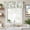 White, variant on Sage Green Flower Farmhouse Short Window Curtain Valances, Vintage Country Rose Leaf Floral Rod Pocket Kitchen Valances for Living Room Bedroom Bathroom Cafe 42" x 18"