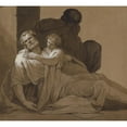 thumbnail image 2 of Jean-François-Pierre Peyron 22x20 Black Ornate Framed Double Matted Museum Art Print Titled: Study for the Death of Socrates (1787), 2 of 5