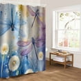 thumbnail image 5 of Purple Summer Dragonfly Bathroom Curtain 72 Inch Shower Curtain with Hooks, Spring Floral Watercolor Waterproof Polyester Bath Curtain Washable Bathtub Curtain 60''x 72'', 5 of 6