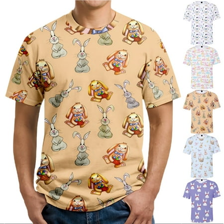 

Easter Mens Short Sleeve T-Shirt Cmofortable Tshirts For Men Boys