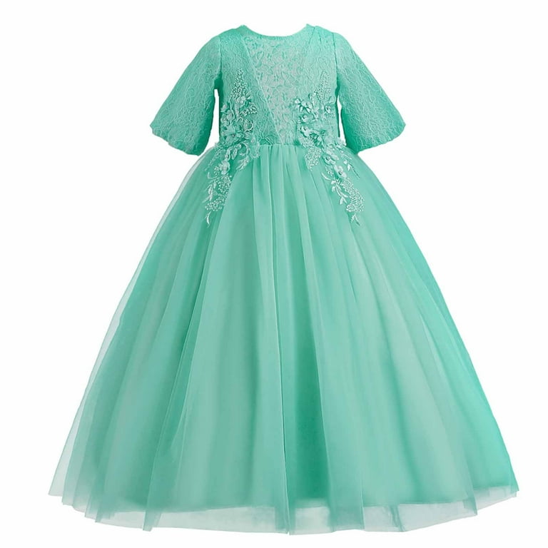 Lilgiuy Baby Girls Middle-aged Girl Maxi Dress Vintage Photo Gown Spring  Summer Tulle Flower Fairy Style Dress for 5-14Y - Walmart.com