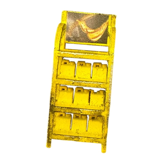 FashionCha Miniature Oil Rack 1/64 Scale Car Oil Display Rack Ornament Resin Auto Shelf Model Realistic Workshop Accessory Suitable for Collectors Repair Shop Display yellow