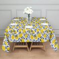 thumbnail image 3 of Yellow Lemon Fruit Leaves White Pattern Square Tablecloth,Waterproof Square Table Cover,Wipeable Spillproof Washable Table Cover for Home Kitchen Party Decor 60"x60"(152x152cm), 3 of 6