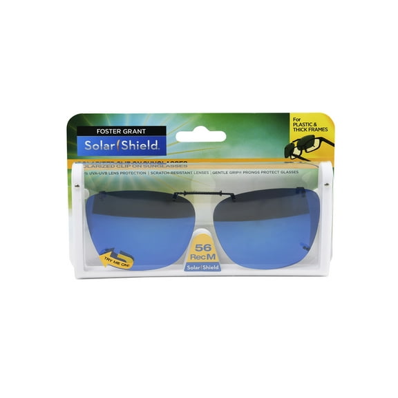 Solar Shield Dioptics ClipOns Unisex Rectangle Fashion Sunglasses, Blue, 56 Rec M