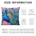 thumbnail image 5 of JEUXUS  Throw Pillow Covers Watercolor Peacock Art Peacock Pillow Cases  Waist Lumbar Cushion Cover Sofa Home Decorative Rectangle, 5 of 5