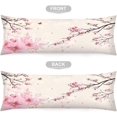 thumbnail image 5 of Cherry Blossoms Body Pillow Cover 20x54 Pillow Case Pink Flowers Cherry Blossom Cushion Long Pillowcase with Zipper Floral Pillow Covers Decorative Soft Large Bedding Pillow Cases for Bedroom,Couch, 5 of 6