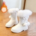 thumbnail image 2 of Eltusu Girls Winter Snow Boots, Mid-Calf Non-Slip Thermal Soft Windproof Boots White Size 13 Little Kids, 2 of 7