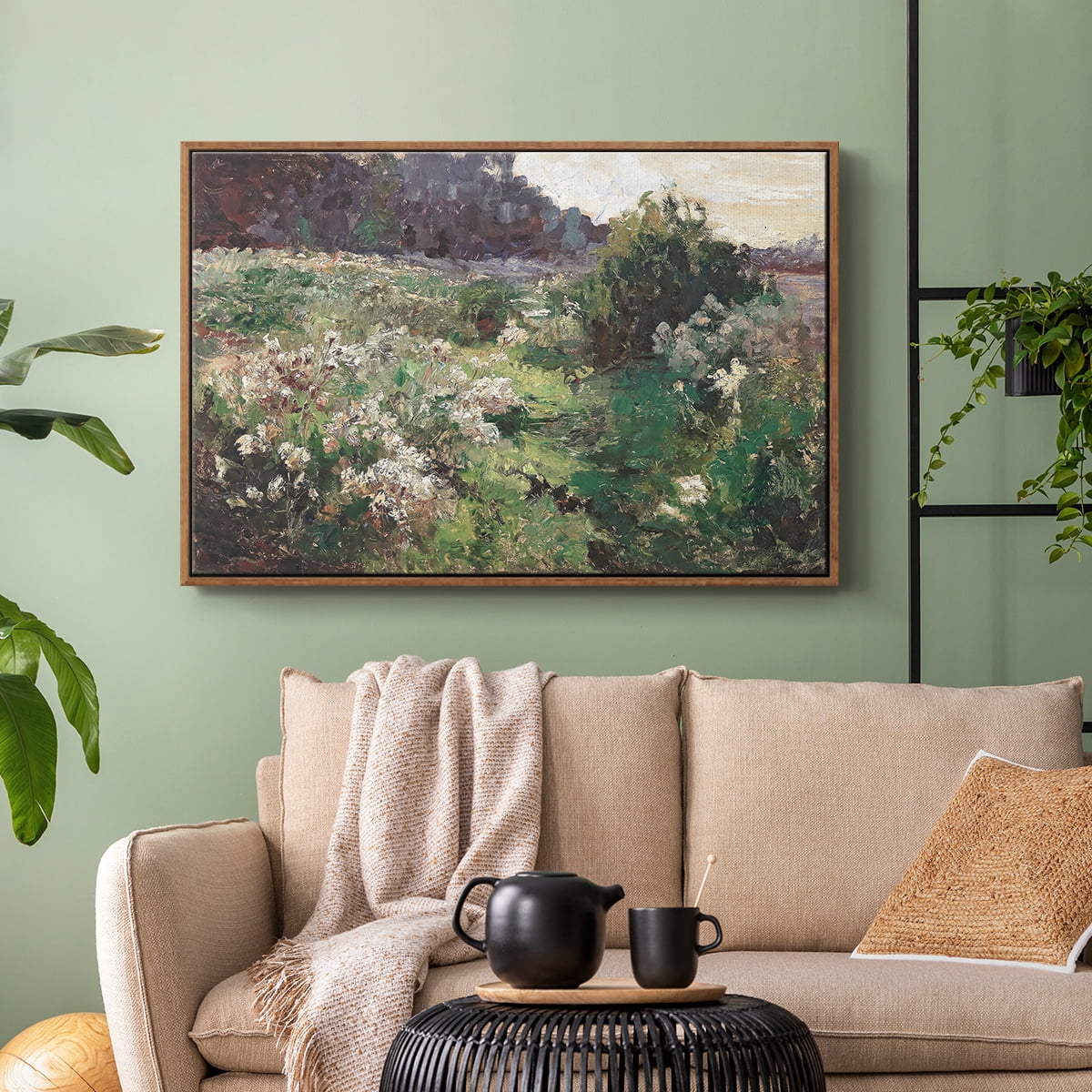 Vintage Landscape-CCXL By Wexford Home Framed in Walnut Wood Gallery Wrapped Canvas 17 in. x 25 in.