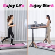 FYC Walking Pad Treadmill with Incline, 4 in 1 Under Desk Walk Treadmill for Home Office, Pink