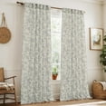 thumbnail image 7 of NICETOWN Floral Curtains Linen Blend Curtains for Living Room Paisley Flower Printed Cottage Rustic Curtains & Drapes for Bedroom Dining Room, Grey, 52"x84", 2 Panels, 7 of 7