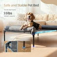 thumbnail image 3 of DOMIPET Elevated Dog Bed for Large Dogs, Portable Cooling Raised Dog Cot with Bolsters, Indoor Outdoor Dog Sofa Bed, Breathable Pet Bed, Gray, 3 of 9