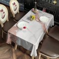 thumbnail image 2 of White Marble Rose Gold Line Pattern Rectangle Tablecloth 60"x102",Waterproof Polyester Rectangle Table Cloth, Wipeable Spillproof Polyester Tablecloth for Dining, Camping, Indoor and Outdoor, 2 of 6