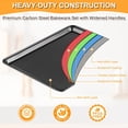thumbnail image 6 of Nonstick Bakeware Set, Carbon Steel Baking Pans with Wider Grip, Includes Roasting Pan, Cookie Sheet, Cake Pans, Muffin Pans, Cooling Rack, Oven Mitts, Easy Release, 6 of 8