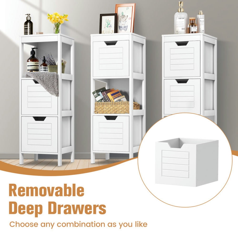 Finihen Bathroom Storage Cabinet, Bathroom Floor Cabinet, Floor Cabinet Multifunction Storage Rack Stand Organizer, for Bathroom, Living Room, Bedroom, Kitchen, White Finihen Bathroom Storage Cabinet, Bathroom Floor Cabinet, Floor Cabinet Multifunction Storage Rack Stand Organizer, for Bathroom, Living Room, Bedroom, Kitchen, White