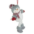 thumbnail image 3 of Northlight 14" Gray and Red Plush Snowman Hanging Christmas Ornament, 3 of 5