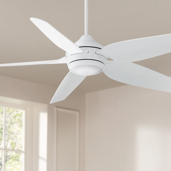 Casa Vieja 52" Del Diego Modern Indoor Outdoor Ceiling Fan 5 Blade LED Light Remote Control White Finish Bedroom Patio Living Room